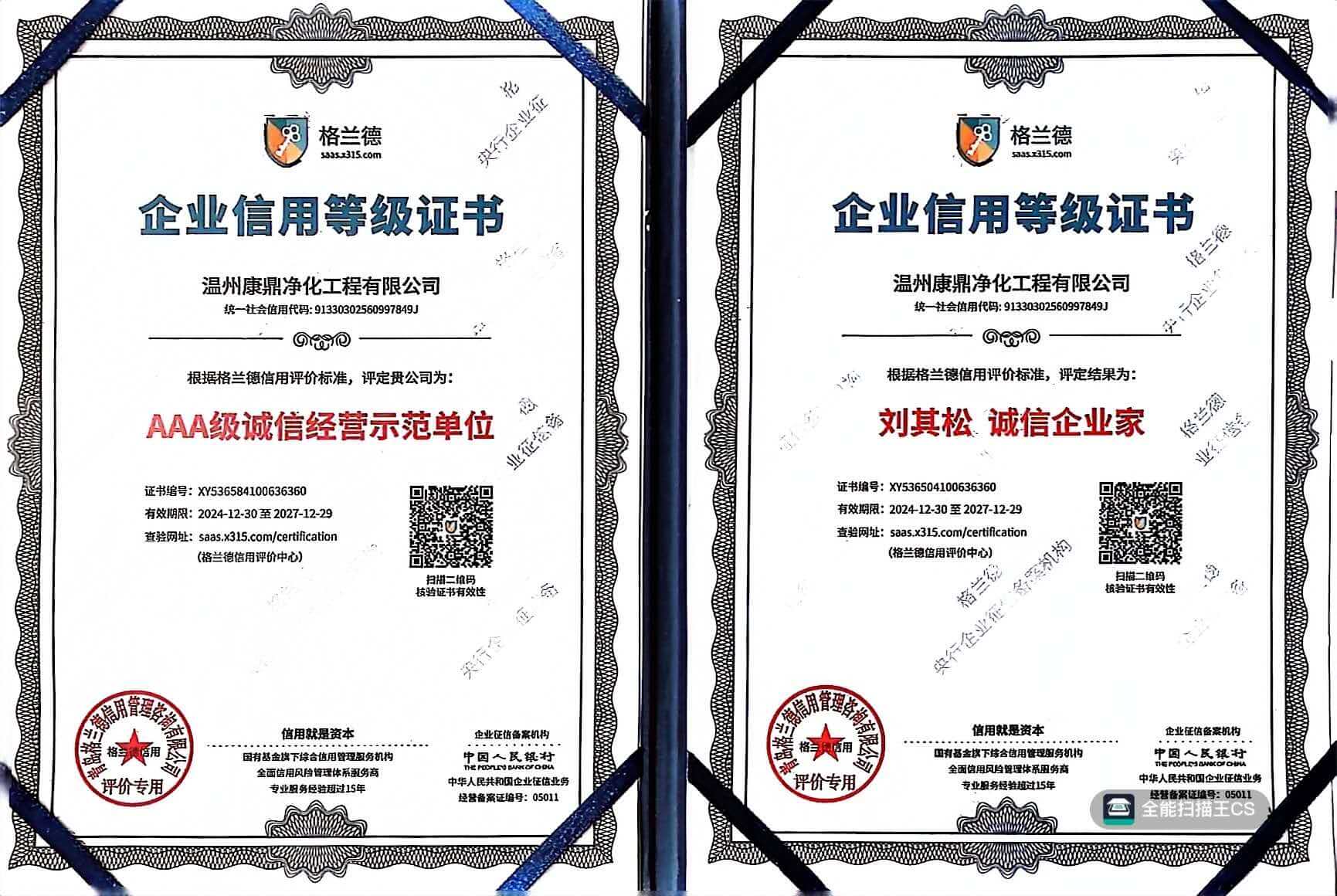 企業(yè)信用等級(jí)證書(shū)